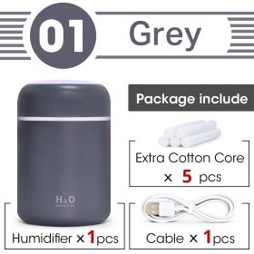 Scent Diffuser; Portable Small Cool Mist Humidifiers 300ML - USB Desktop Humidifier For Plants; Office; Car; Baby Room With Auto Shut Off & Night Ligh (Color: Navy Blue [Built-in 5 Replacement Cotton Buds])