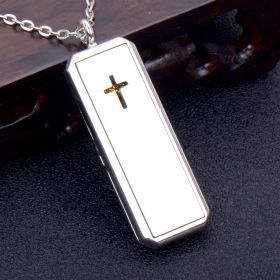 Square Essential Oil Necklace Openable Silver Pendant Perfume Accessories (Style: 31)