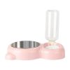 Pet Cat Bowl Stainless Steel Multifunctional Dog Cat Bowl With Water Bottle Drinking Water Feeding Bear Bowl gatos