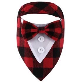 Pet Tie Banquet Suit Triangular Binder (Option: Red Black Plaid-S)