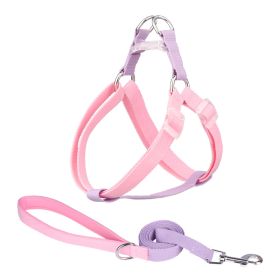 Macaron Traction Dog Rope Small And Medium Sized Pets (Option: Set Purple Pink-S)