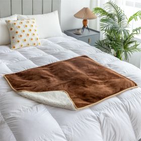 Lambswool Pet Blanket Duvet Waterproof (Option: Brown-150x127cm)