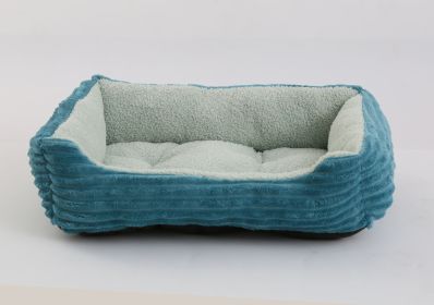 Four Seasons Universal Pet Bed Candy Color Square Kennel Teddy Pomeranian Mat Cat Nest Pet Bed (Option: Dark Green-XL)